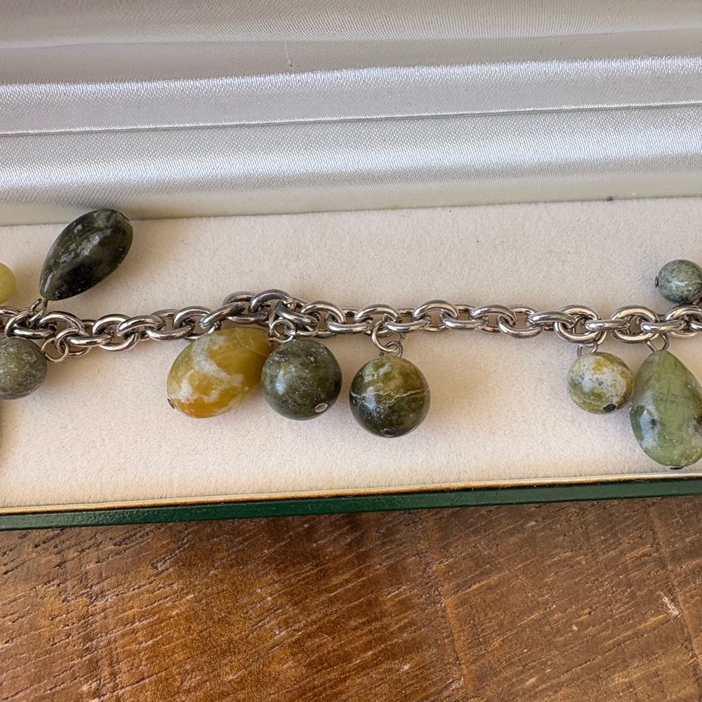 Irish Charm Bracelet with Green Marble Stones - Picture 2 of 4